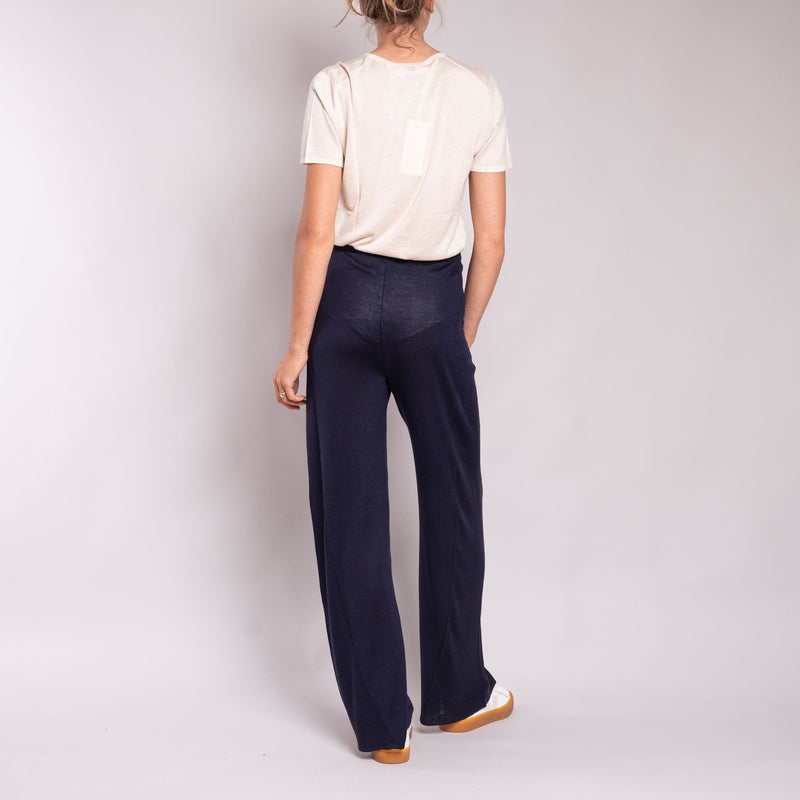 Silk & Cashmere Trousers - Navy