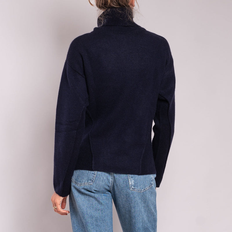 Thick Roll Neck Jumper - Navy