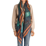 Large Flying Kingfishers Scarf in Blue