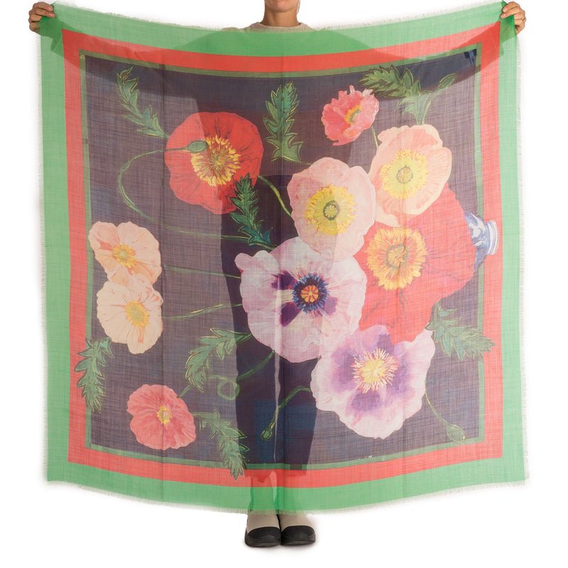 Old Master Poppies Scarf - Multi