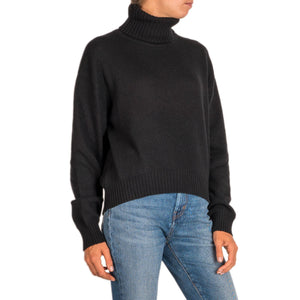 Oversize Roll Collar Knit in Black