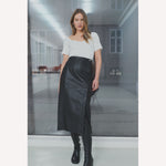 Globa Leather Skirt in Black