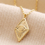 Diamond Evil Eye Necklace in Gold