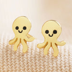 Octopus Stud Earrings - Gold