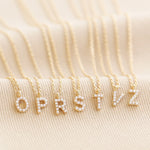Tiny Pearl R Initial Charm Necklace - Gold