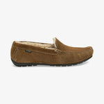 Guards Shearling Lined Suede Slippers - Tan