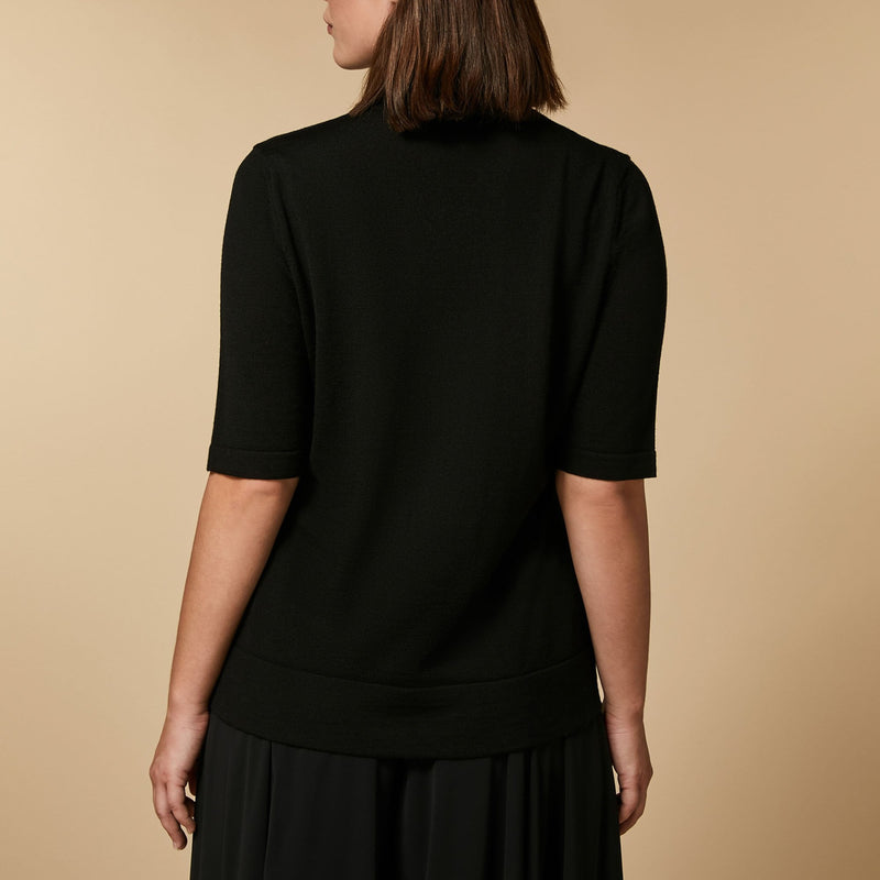 Alfa Wool S/S Sweater - Black