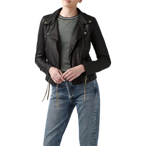 Seattle Thin Leather Jacket in Black