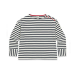 MOUSQUETON Madalen Bicolour L/S Stripe Top in Ecru/Marine