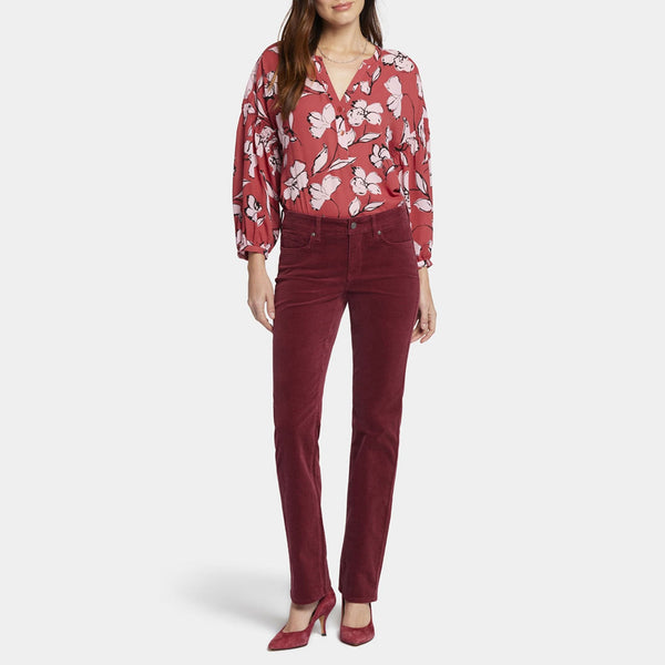 NYDJ Marilyn Cord Trousers in Cranberry Pie