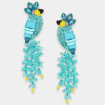 Crystal Bird Earrings - Turquoise
