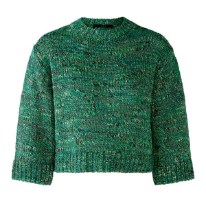 Cropped 3/4 Sleeve Jumper in Green