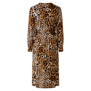 Leopard Print Dress in Camel/Black