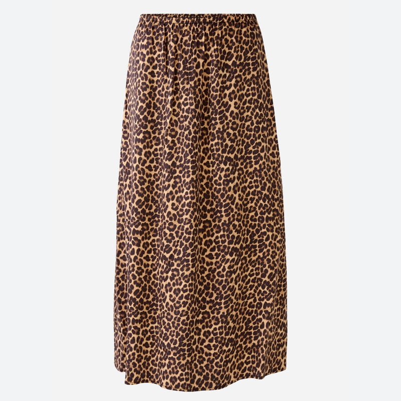 Leopard Print Skirt in Black/Camel