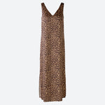 Sleeveless Leopard Print Dress in Black/Camel