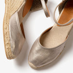 PENELOPE CHILVERS High Mary Jane Metallic Espadrilles in Champagne