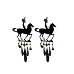Horse Earrings - Black