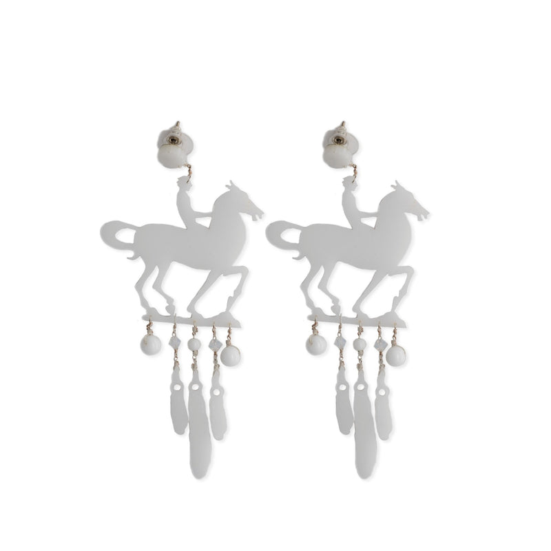 Horse Earrings - White