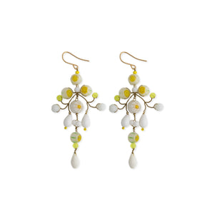 Loren Earrings - White/yellow/pale green