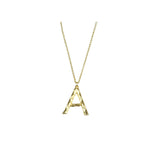 Bamboo Letter A Necklace - Gold