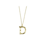 Bamboo Letter D Necklace in Gold