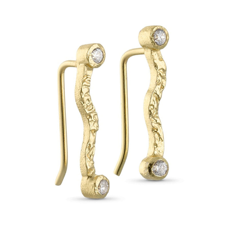 Crawler Earrings with Zircons - Gold