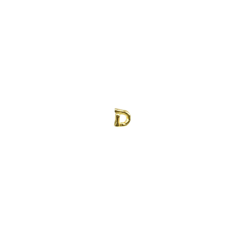 Letter D Stud Earring in Gold Plated