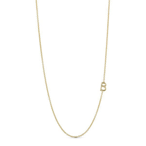 Necklace with Letter B in Chain in Gold
