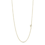 Necklace with Letter F in Chain in Gold