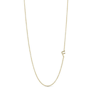 Necklace with Letter F in Chain in Gold