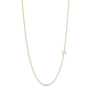 Necklace with Letter H in Chain in Gold