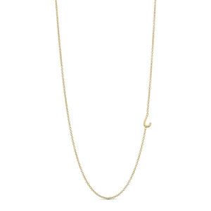 Necklace with Letter J in Chain - Gold