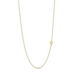 Necklace with Letter N in Chain - Gold