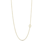 Necklace with Letter O in Chain - Gold
