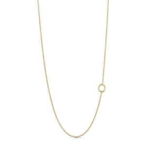 Necklace with Letter O in Chain - Gold