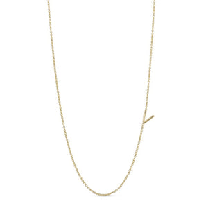 Necklace with Letter V in Chain in Gold