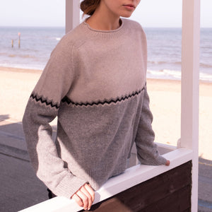 Zig Zag Sweater - Flannel grey