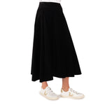 Crema Cotton Velvet Skirt in Black