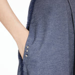 Fiorire Denim-Look Cotton Skirt in Midnight Blue