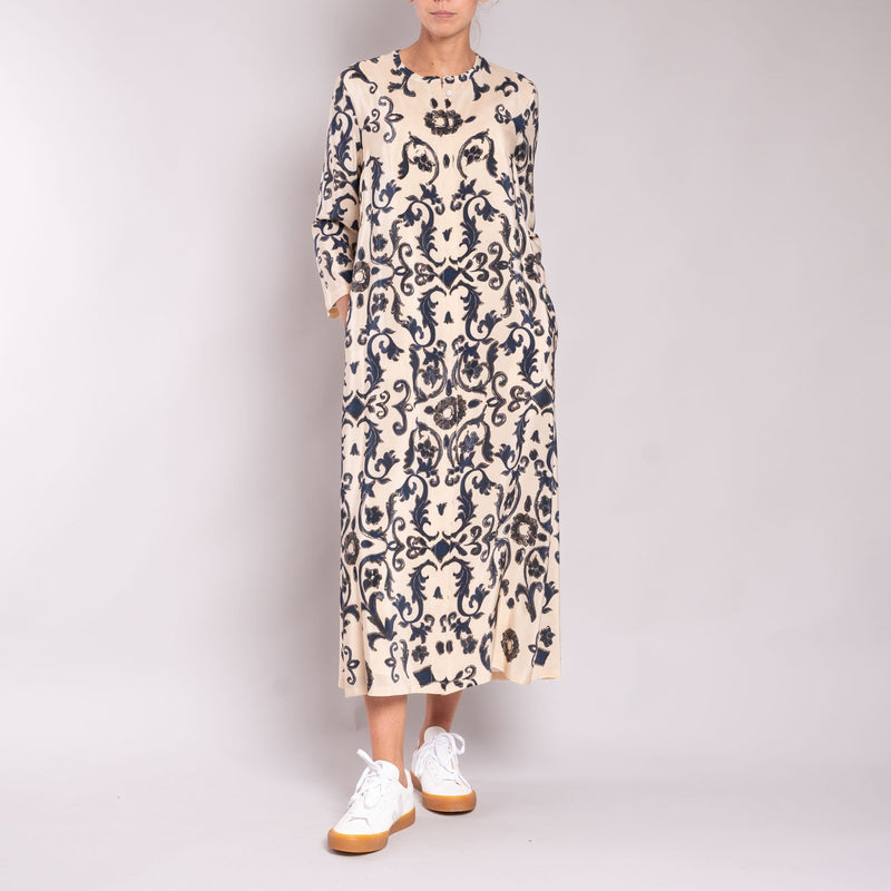 S MAX MARA Giuditta Pure Silk Dress in Midnight Blue