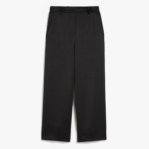 Monza Washed Satin Trousers in Black