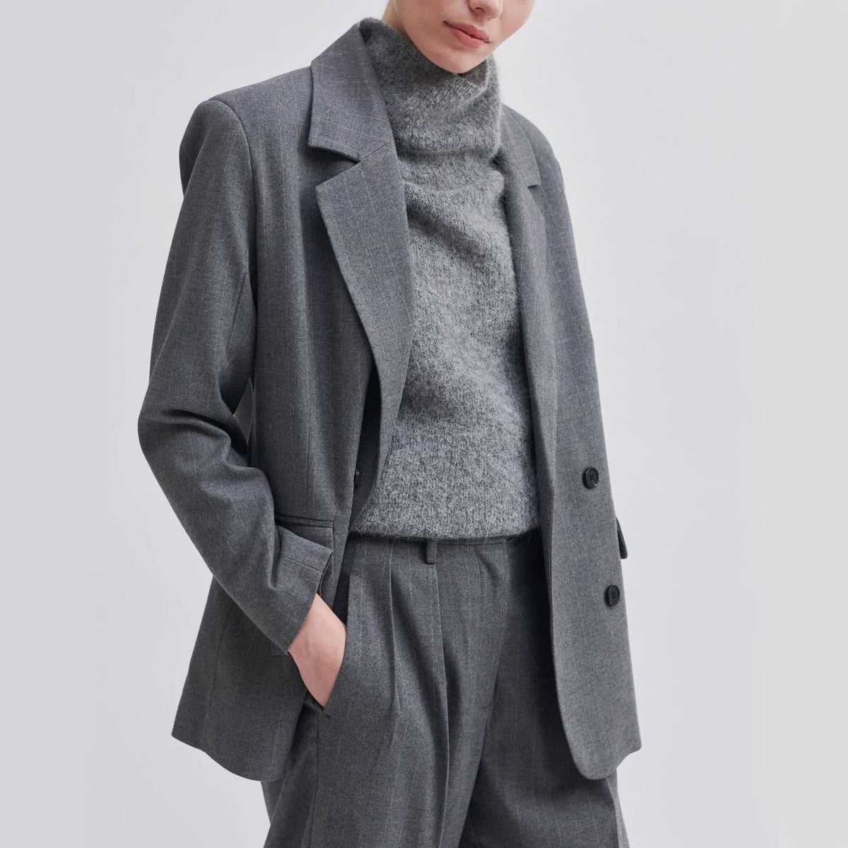 SECOND FEMALE Holsye Blazer in Grey Melange