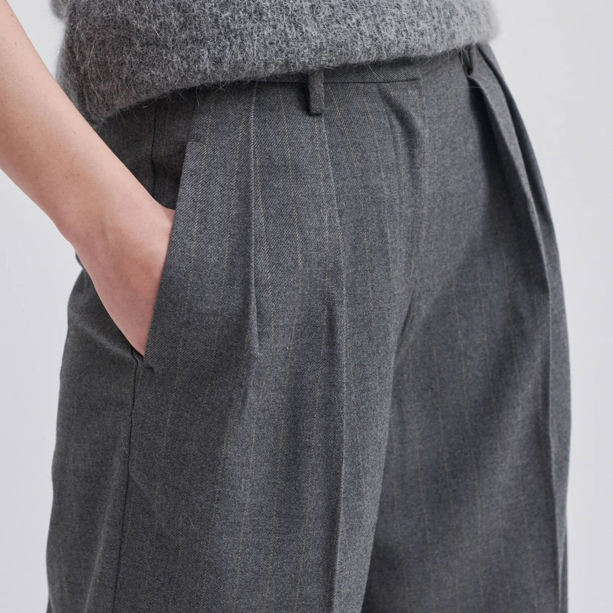 SECOND FEMALE Holsye Trousers in Grey Melange