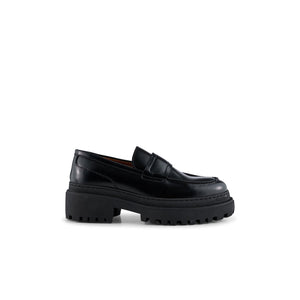 Iona Saddle Loafers in Black Polido High Shine