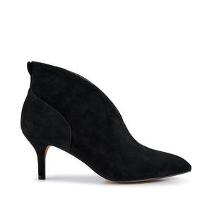 Valentine Low Cut Suede Boots in Black