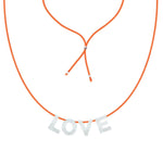 Love Mother of Pearl Necklace in Orange