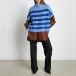 Morine Stripe Sleeveless Knit in Light Blue