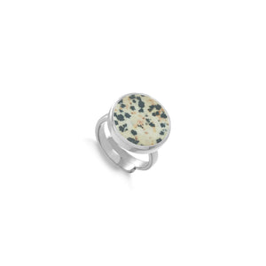 Bella Luna Dalmatian Jasper Ring in Silver