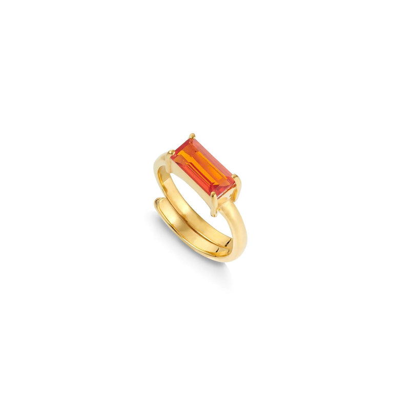 Nirvana Large Orange Quartz Ring - Gold
