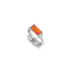 Nirvana Large Orange Quartz Ring - Silver